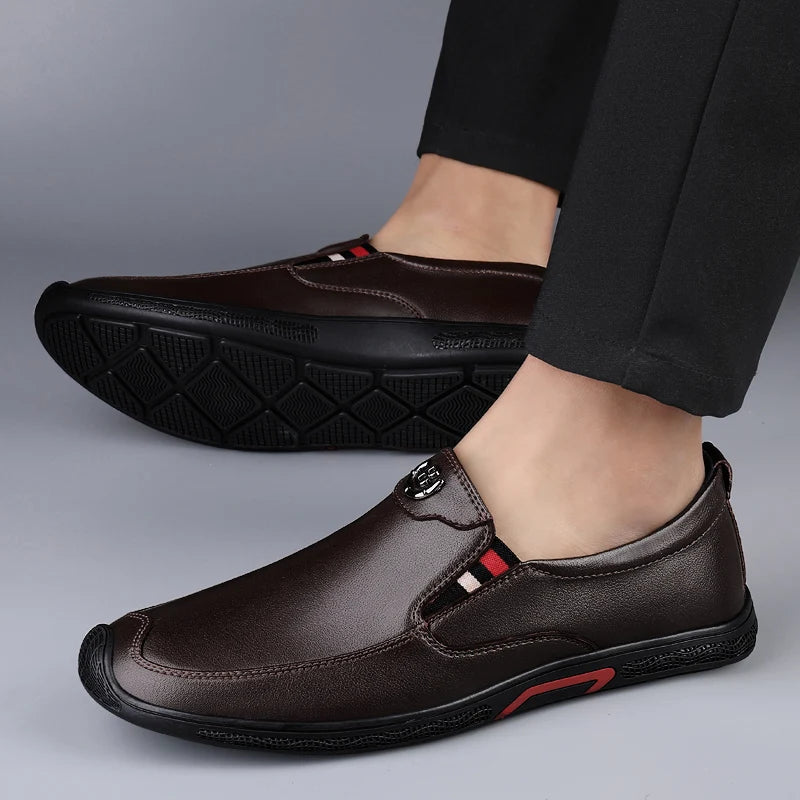 Luxury Brand Leather Loafers Slip on Breathable Comfortable Men Formal Moccasins Driving Shoes Men Casual Shoes Mens Dress Shoes