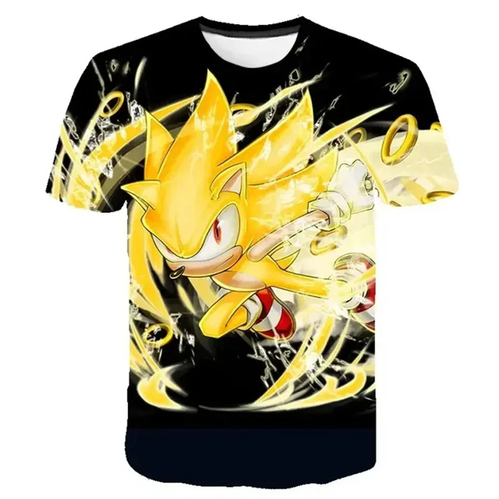 Summer Clothes For Kids New Anime Sonics T Shirt Kids Clothes Boys Cartoon Game Boys Clothes Boys Girls T-shirt Set Trucksuit