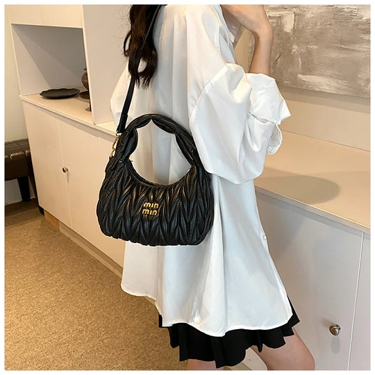 Thread Hobos Tote Bag Shoulder Crossbody Bags for Women Handbag and Purses 2024 New Ladies Messenger Bags Trendy Designer