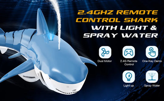 Smart Rc Shark whale Spray Water Toy Remote Controlled Boat ship Submarine Robots Fish Electric Toys for Kids Boys baby Children