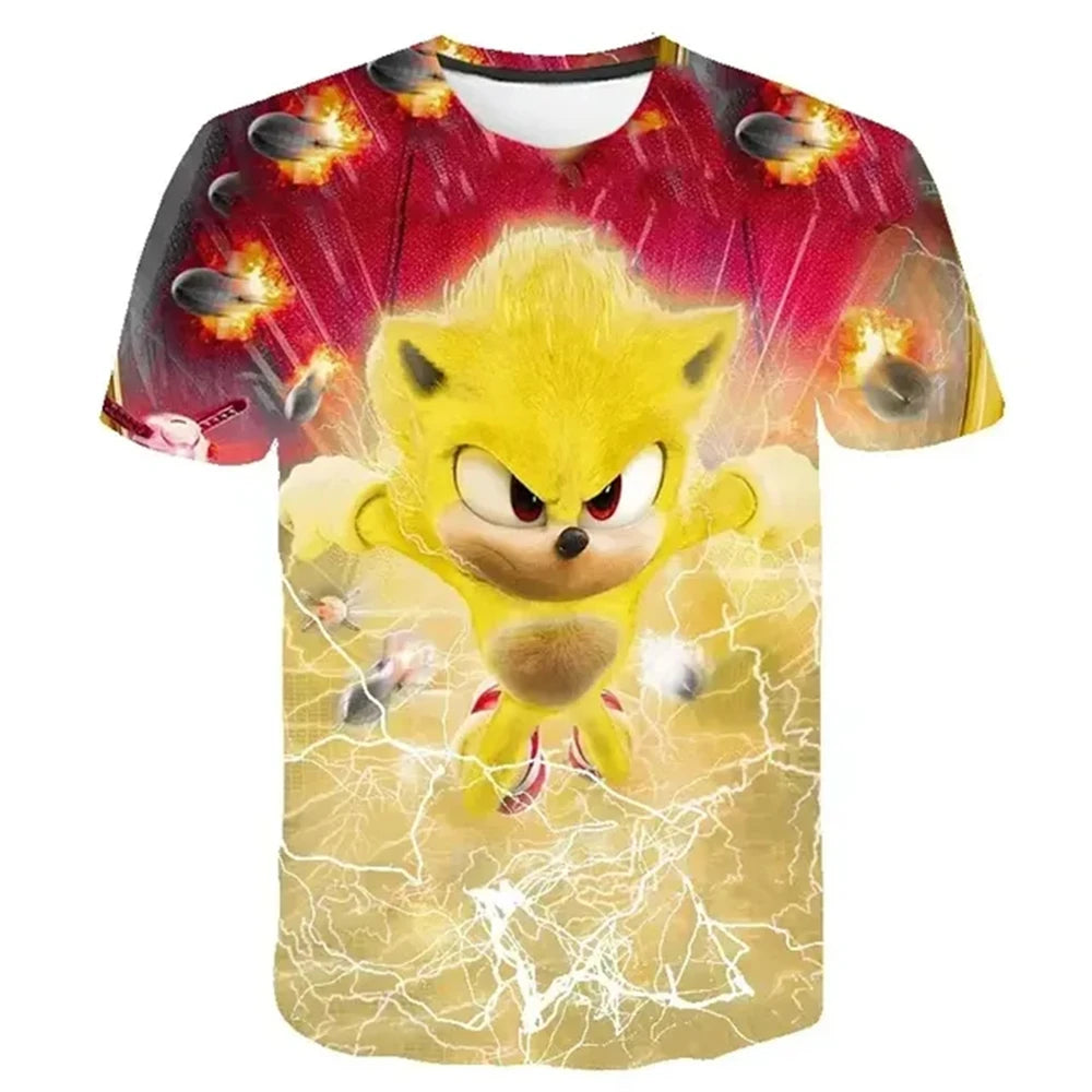 Summer Clothes For Kids New Anime Sonics T Shirt Kids Clothes Boys Cartoon Game Boys Clothes Boys Girls T-shirt Set Trucksuit