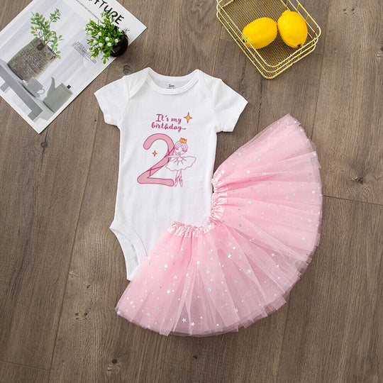 It's My 1st Birthday Baby Girl Birthday Party Dress Pink Tutu Cake Dresses + Romper Set Outfits Girls Summer Clothes Jumpsuit