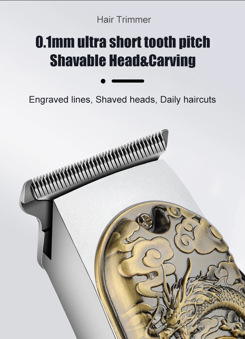 HIENA Barber Hair Clippers for men Dragon carving Design Electric Hair Trimmer Razor Salon Hair Cutting Machine home appliance