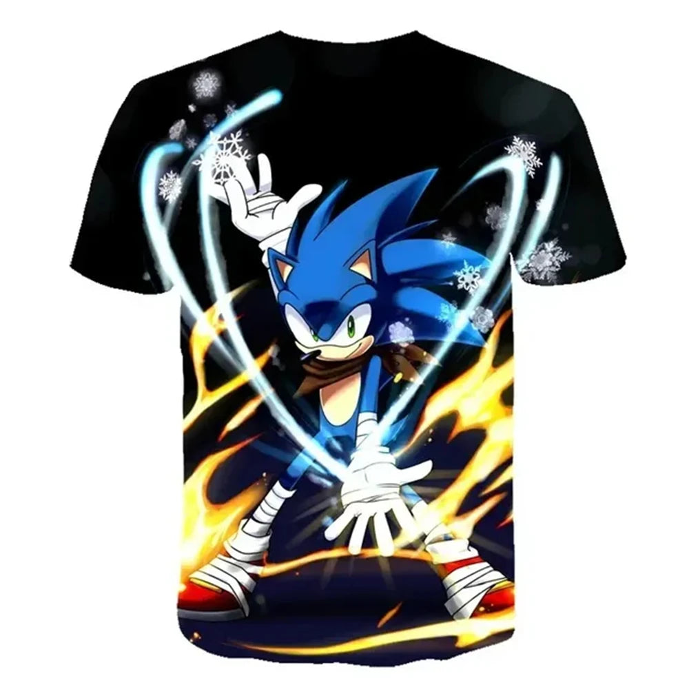 Summer Clothes For Kids New Anime Sonics T Shirt Kids Clothes Boys Cartoon Game Boys Clothes Boys Girls T-shirt Set Trucksuit