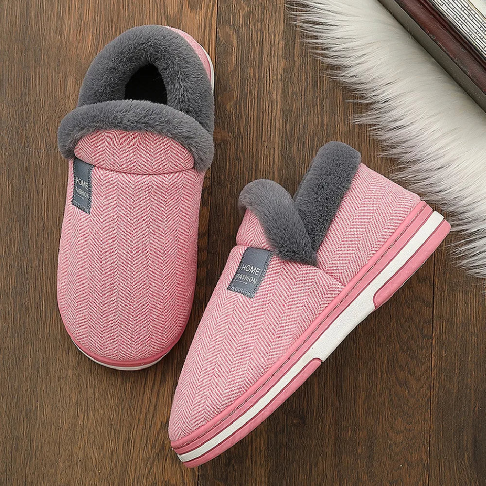 Big Size Men Winter Home Slippers Casual Shoes Women Soft Warm House Slides Indoor Bedroom Non Slip Flats Couples Floor Slipper