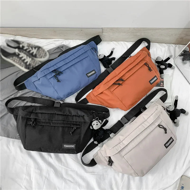 Fashionable Personalized Solid Color Bag Leisure Women Chest Bag Oxford Cloth Simple Messenger Bag for Women Shopping Handbag