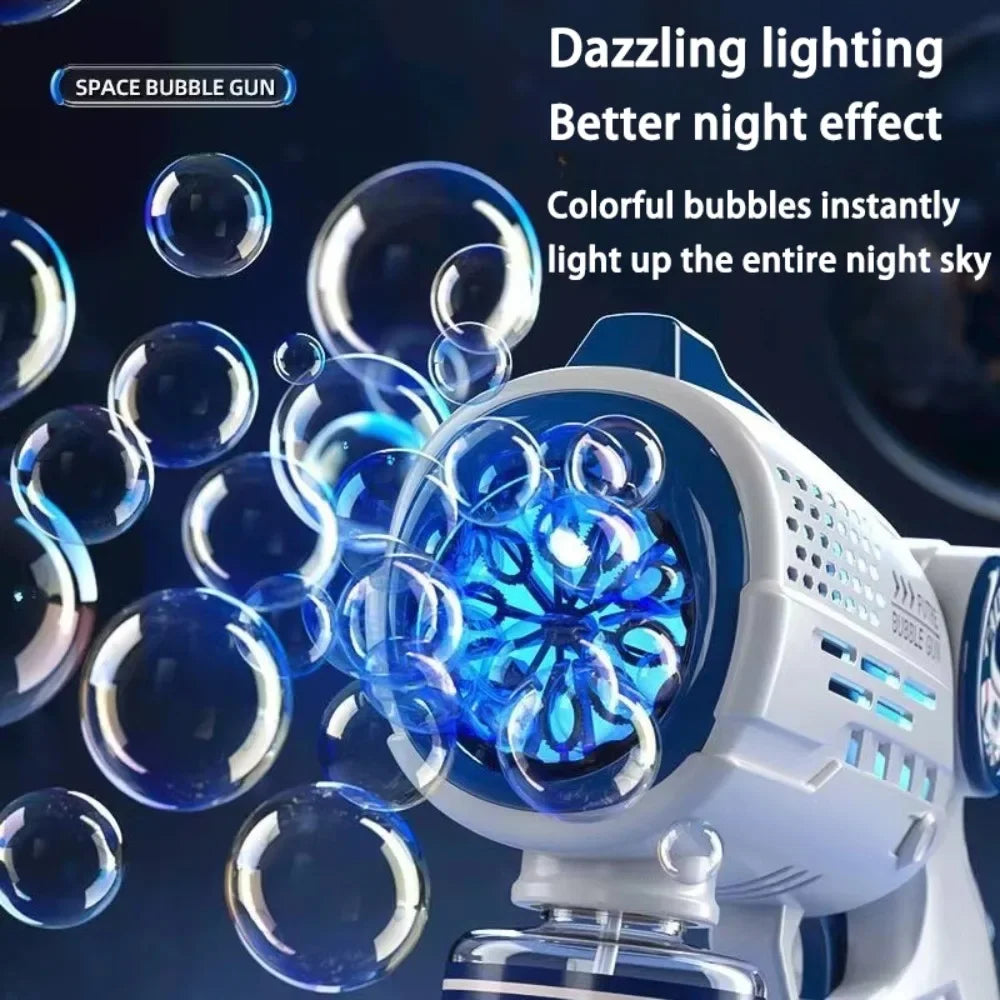 Astronaut Electric Soap Bubble Machine Automatic Bubbles Gun with Light Beach Outdoor Game Toys for Children Kids Birthday Gifts