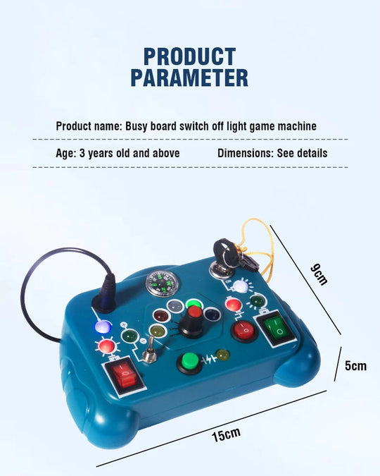 Children's Puzzle Busy Board Early Education Toys Buttons Switches Socket Led Lights Analog Circuit Board Sensory Toys for Baby