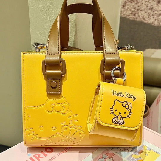 Sanrio Hello Kitty New Mini Handbags For Women Japanese Style Cute Messenger Bag Y2k Cartoon Cute Bags Aesthetic Pu Leather Tote