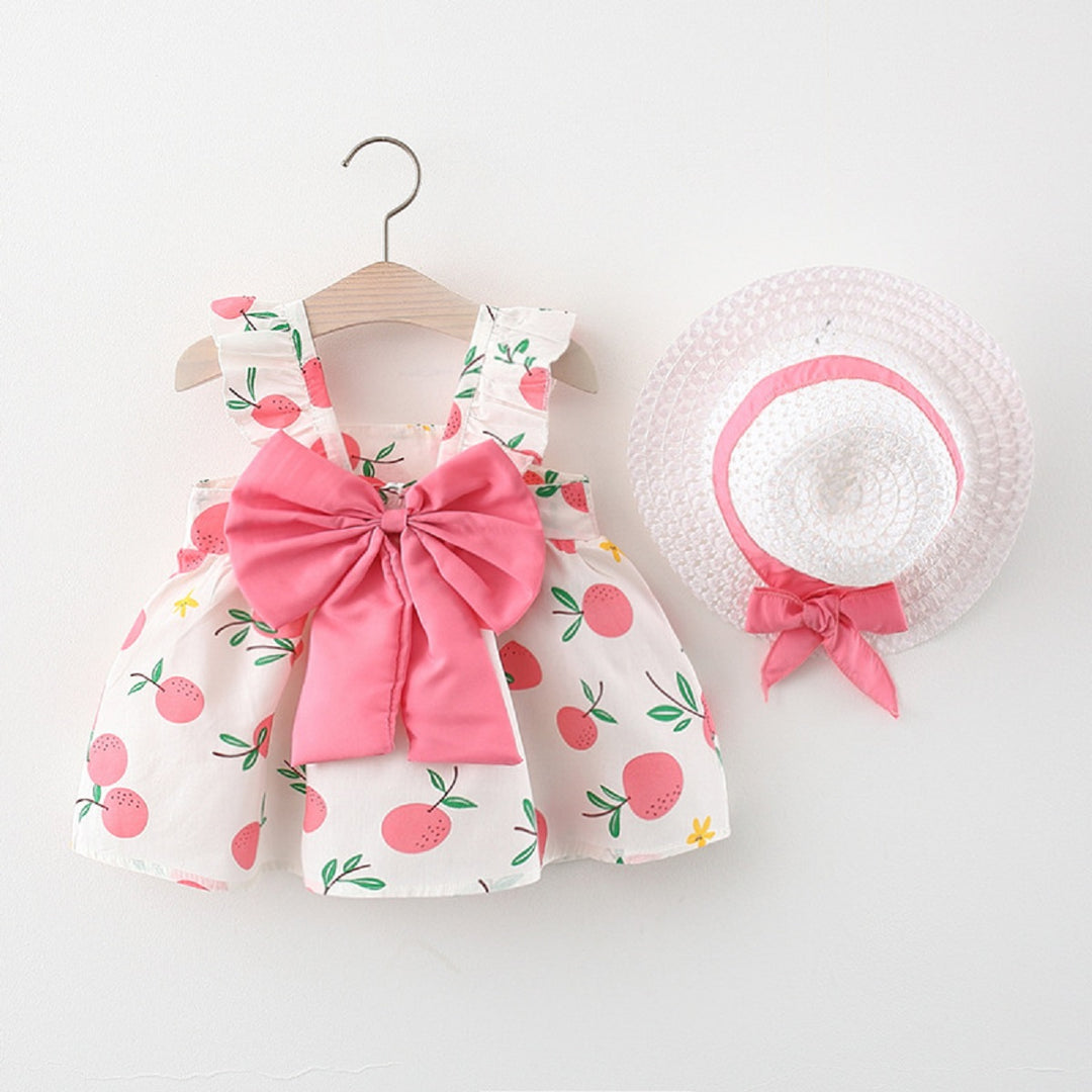 Baby Girl Dress Fruit Print Cotton Fashion Dress Summer New Comfortable Breathable Clothes