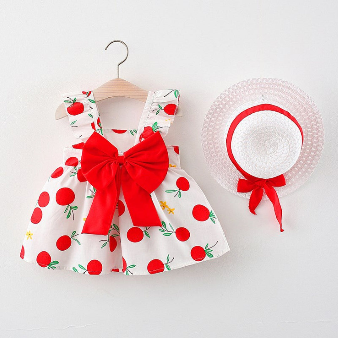 Baby Girl Dress Fruit Print Cotton Fashion Dress Summer New Comfortable Breathable Clothes