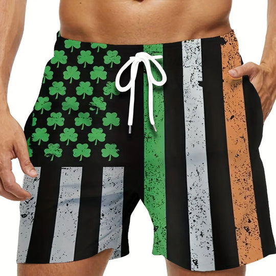 American Flag Print Swimwear Shorts Summer Men's Beach Shorts Breathable Short Quick Dry Sport Shorts Joggering Men Short Pant