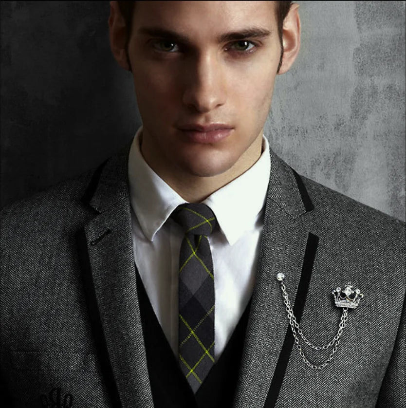 Fashion Gentleman Tassel Brooch For Men Suit Shirt Collar Triangle