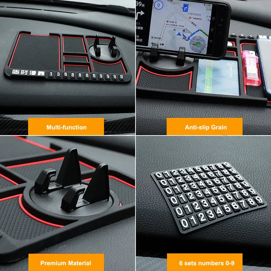 Silicone Car Anti-Slip Mat Auto Phone Holder Non Slip Sticky Anti Slide Dash Phone Mount Parking Number Card Car Pad Mat Gadget