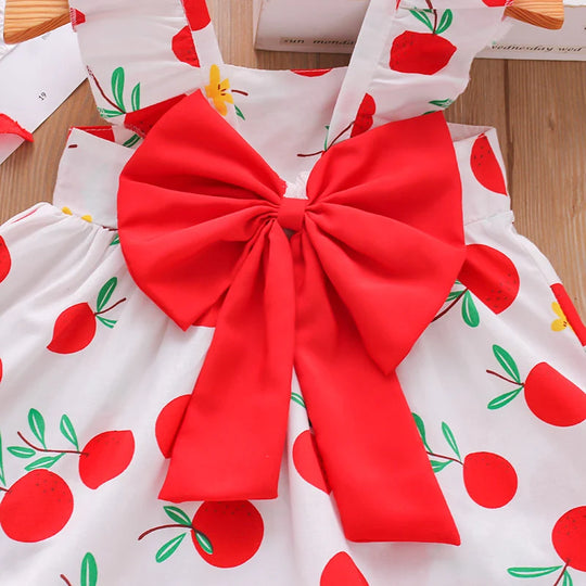 Baby Girl Dress Fruit Print Cotton Fashion Dress Summer New Comfortable Breathable Clothes