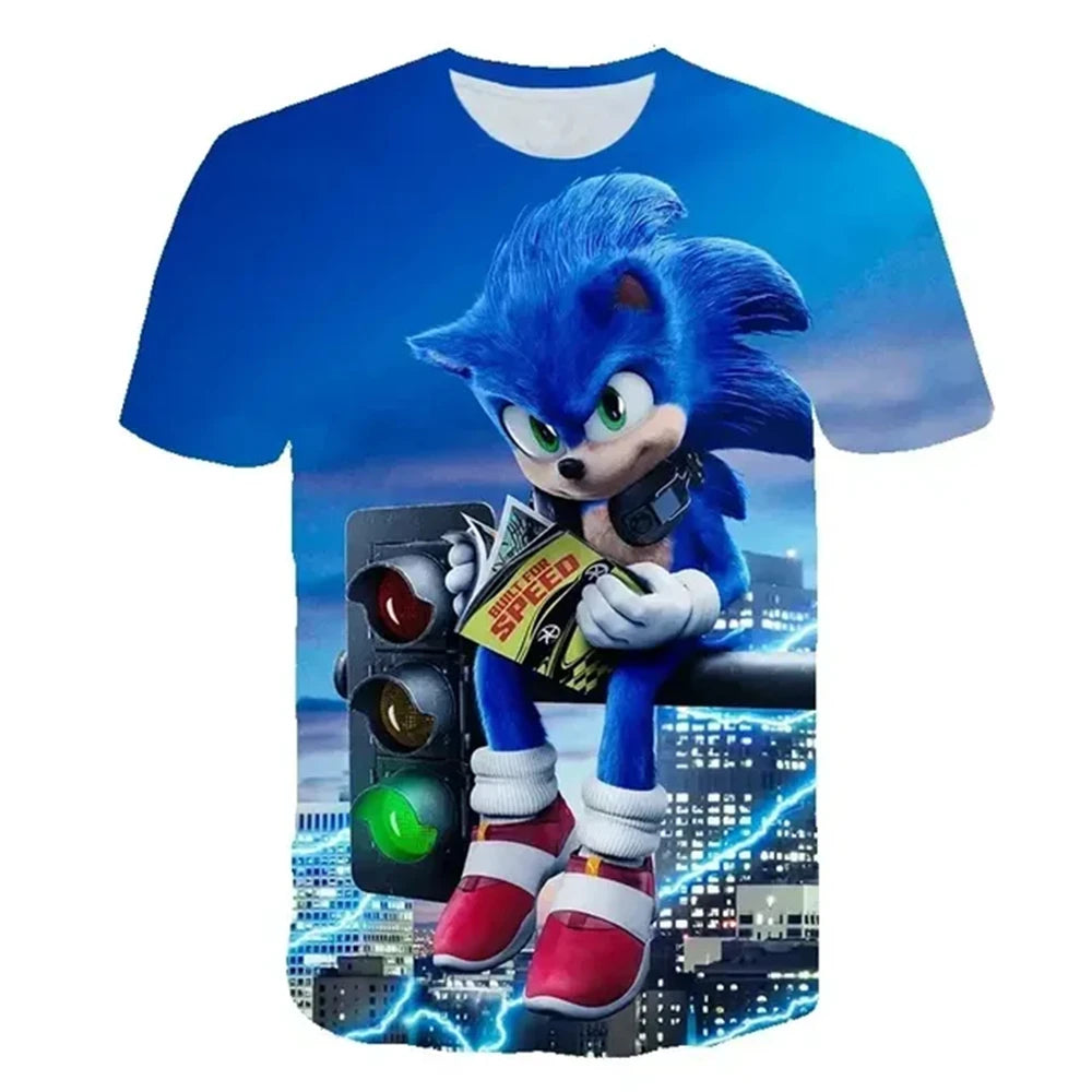 Summer Clothes For Kids New Anime Sonics T Shirt Kids Clothes Boys Cartoon Game Boys Clothes Boys Girls T-shirt Set Trucksuit