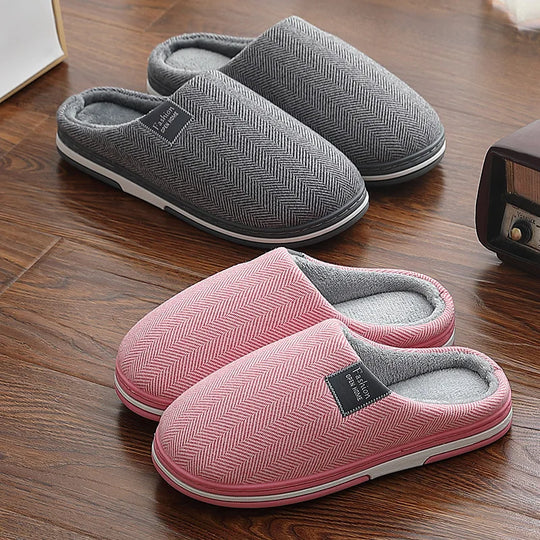 Big Size Men Winter Home Slippers Casual Shoes Women Soft Warm House Slides Indoor Bedroom Non Slip Flats Couples Floor Slipper