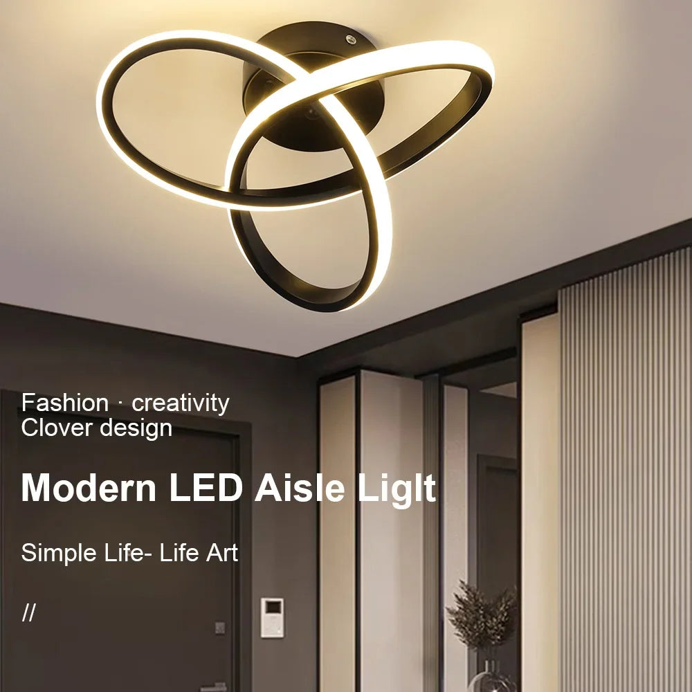 LED Aisle Ceiling Lights Small Ceiling Lamp Modern 2 Rings Led Surface Lighting Fixture for Home Hallway Balcony Office Lustre