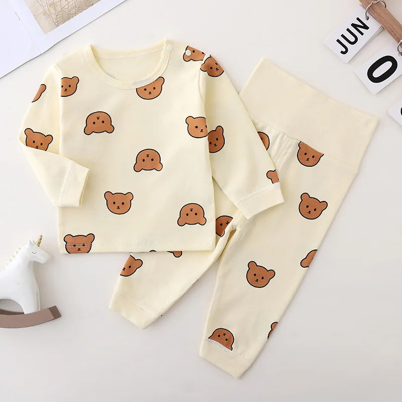 0-3T Newborn Kid Baby Boys Girls Clothes Set Long Sleeve Cotton Top and Pant Suit Pj Set Cute Sweet Sleepwear Pajamas Set Outfit