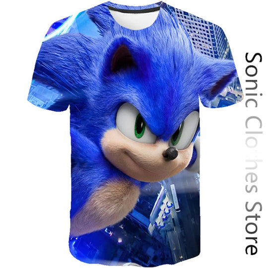 Summer Clothes For Kids New Anime Sonics T Shirt Kids Clothes Boys Cartoon Game Boys Clothes Boys Girls T-shirt Set Trucksuit