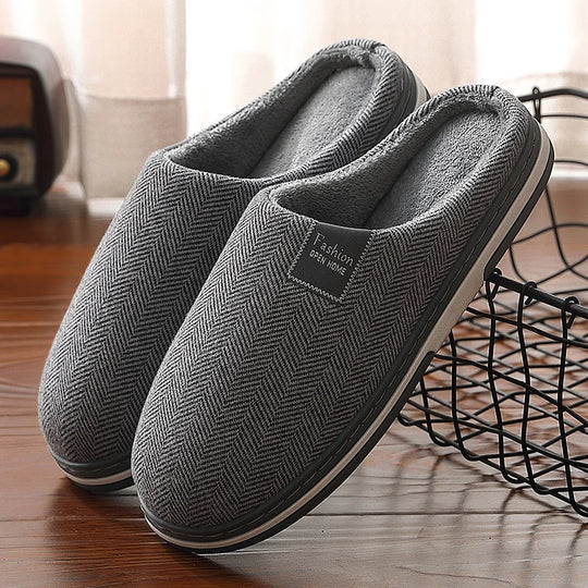 Big Size Men Winter Home Slippers Casual Shoes Women Soft Warm House Slides Indoor Bedroom Non Slip Flats Couples Floor Slipper