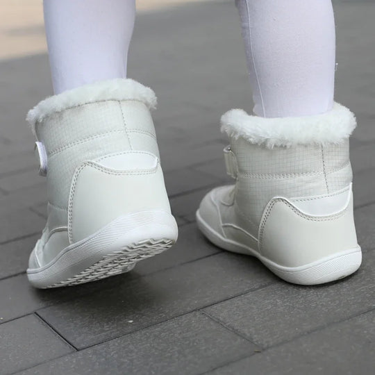 Suitable for small/middle children's wide-foot warm cotton boots for boys and girls barefoot snow boots 2024 winter