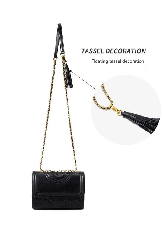 Designer Luxury Genuine Leather Chains Shoulder Bags for Women Soft Cowhide Crossbody Bag New Fashion Lady Handbag Wallet Purse