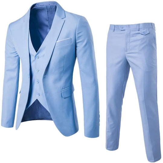 Men Blazers Sets 2 Pieces Wedding Elegant Formal 3 Suits Full Business Korean 2023 Pants Blue Coats Jackets Luxury