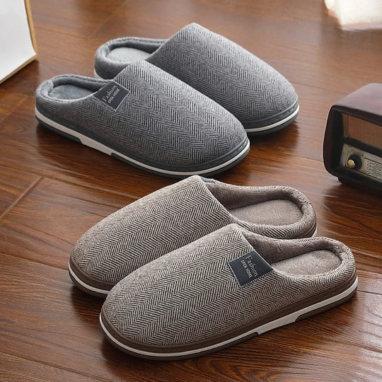 Big Size Men Winter Home Slippers Casual Shoes Women Soft Warm House Slides Indoor Bedroom Non Slip Flats Couples Floor Slipper