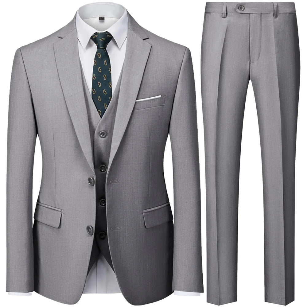 2023 Fashion Men's Casual Business Suit 3 Pieces Set / Male Dress Blazers Jacket Coat Blazers Trousers Pants Vest Waistcoat