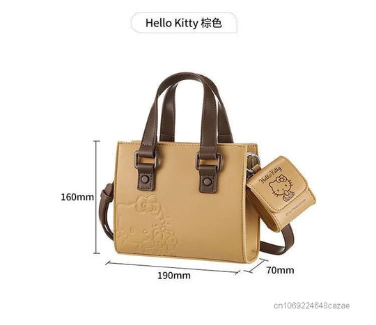 Sanrio Hello Kitty New Mini Handbags For Women Japanese Style Cute Messenger Bag Y2k Cartoon Cute Bags Aesthetic Pu Leather Tote