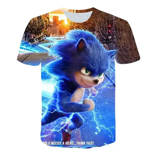 Summer Clothes For Kids New Anime Sonics T Shirt Kids Clothes Boys Cartoon Game Boys Clothes Boys Girls T-shirt Set Trucksuit