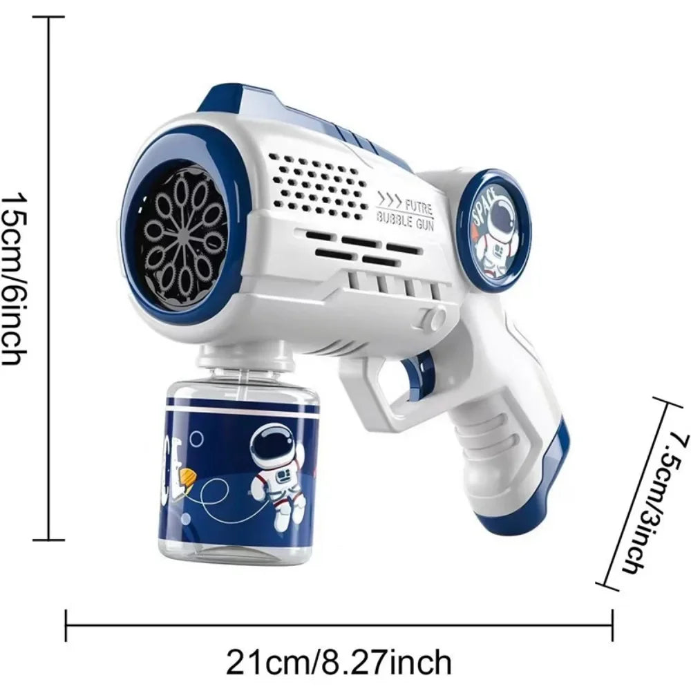 Astronaut Electric Soap Bubble Machine Automatic Bubbles Gun with Light Beach Outdoor Game Toys for Children Kids Birthday Gifts