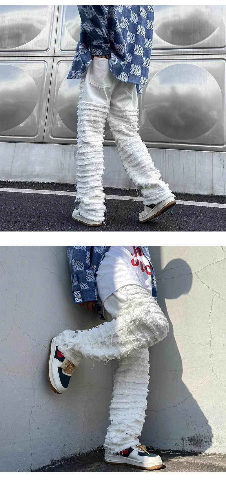 IEFB Niche Design Men's Ripped Jeans Hip Hop Menwear Fashion Loose Straight Denim Pants Personalized 2023 New Trend 9A7210