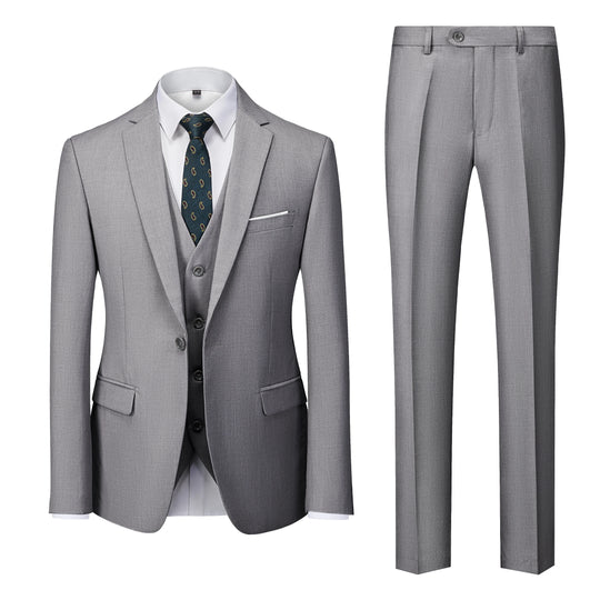 2023 Fashion Men's Casual Business Suit 3 Pieces Set / Male Dress Blazers Jacket Coat Blazers Trousers Pants Vest Waistcoat