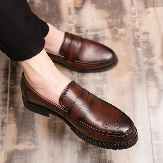 Luxurious Men Dress Shoes  Inner High Loafers Men Shoes Casual Shoe Man Fit Classic Party British Men's Height-increasing Shoes