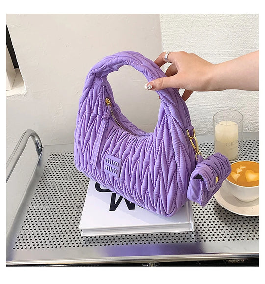 Fashion Trend Women Bags Clutch Designer Pleated Underarm Bags Soft leather Lady Shoulder Bag Summer Ladies Dinner Bags Handbags