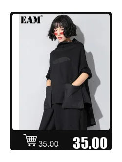 [EAM] Women Black Ways Wear Irregular Blouse New Lapel Long Sleeve Loose Fit Shirt Fashion Tide Spring Summer 2024 1DD969601