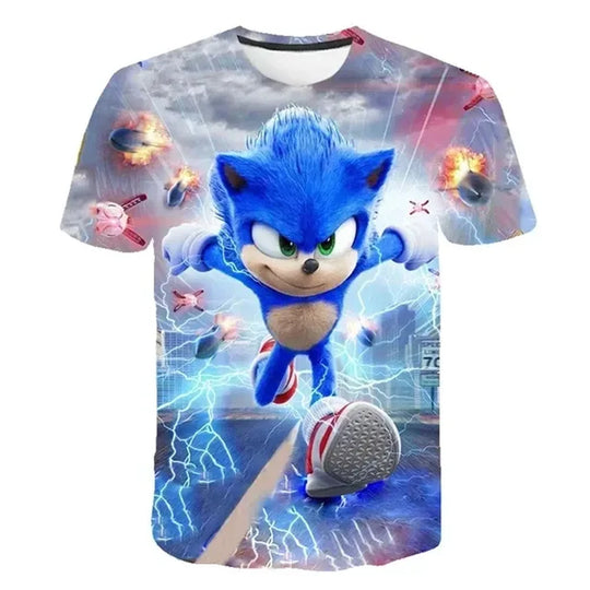 Summer Clothes For Kids New Anime Sonics T Shirt Kids Clothes Boys Cartoon Game Boys Clothes Boys Girls T-shirt Set Trucksuit