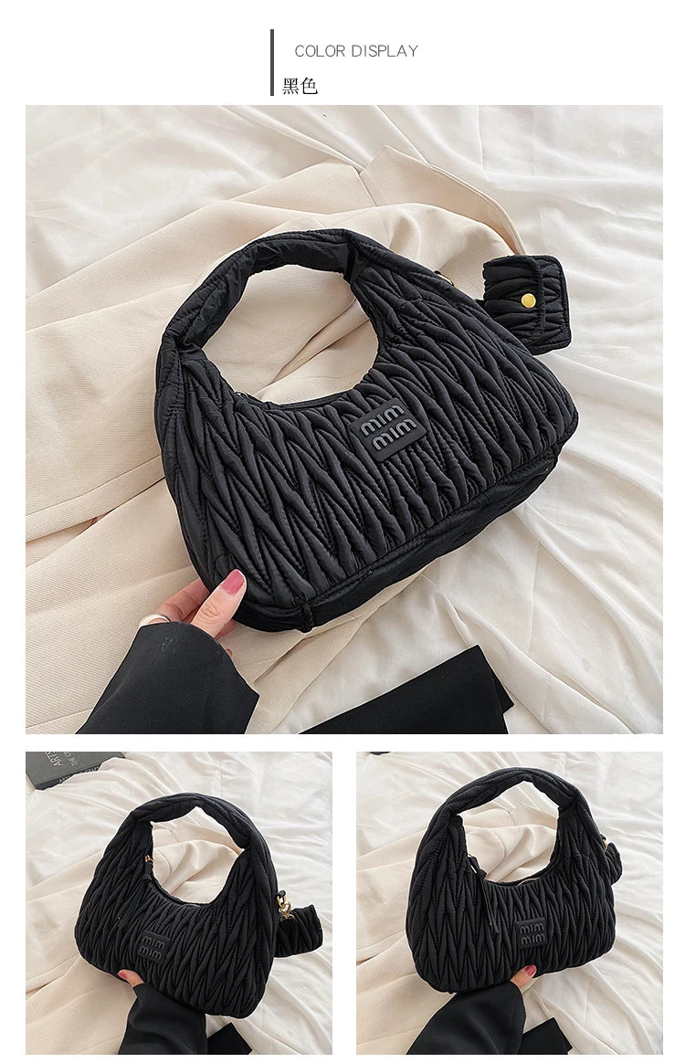 Fashion Trend Women Bags Clutch Designer Pleated Underarm Bags Soft leather Lady Shoulder Bag Summer Ladies Dinner Bags Handbags