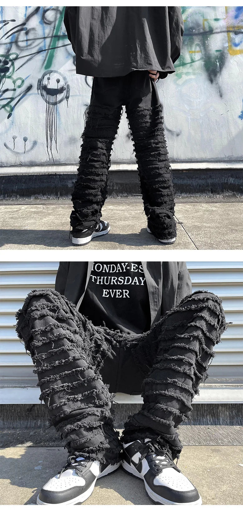 IEFB Niche Design Men's Ripped Jeans Hip Hop Menwear Fashion Loose Straight Denim Pants Personalized 2023 New Trend 9A7210