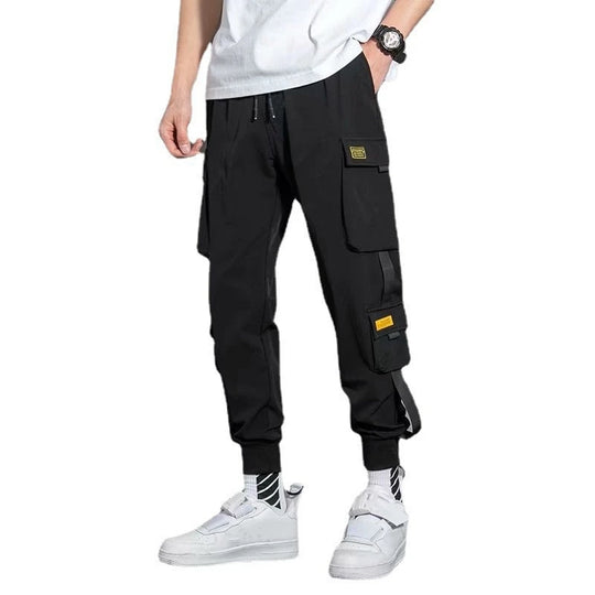 2024 New Fashion Men's Cargo Pants Casual Hip Hop Hit Color Multiple Pockets Trousers Streetwear Sportswear Sweatpants