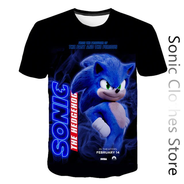 Summer Clothes For Kids New Anime Sonics T Shirt Kids Clothes Boys Cartoon Game Boys Clothes Boys Girls T-shirt Set Trucksuit