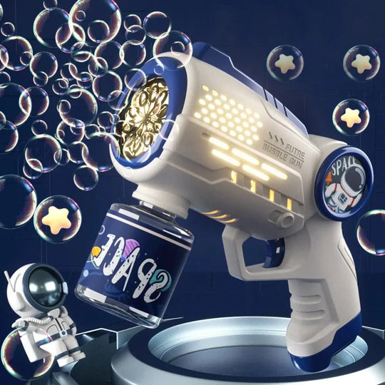 Astronaut Electric Soap Bubble Machine Automatic Bubbles Gun with Light Beach Outdoor Game Toys for Children Kids Birthday Gifts