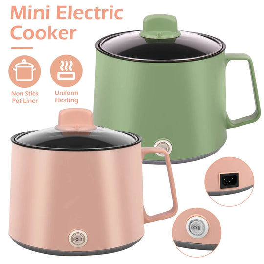 New 1pc Portable Non-Stick Mini 52oz Hot Pot Rice Cooker - Compact and Convenient Appliances, 2 Gear Rapid Noodles Cooker for Ho