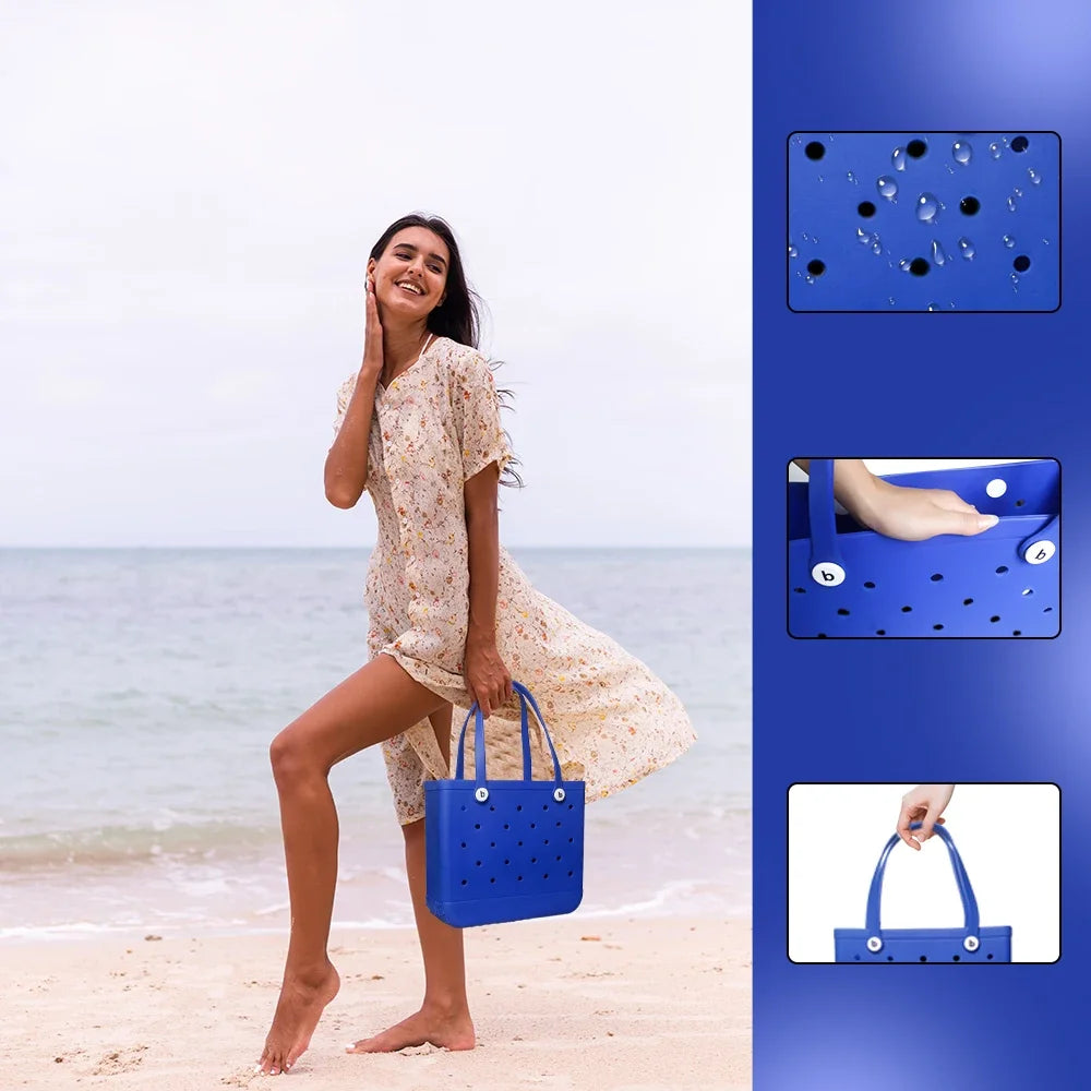 X/XL Eva Beach Bogg Bag Waterproof Extra Large Tote Bag Beach Basket Women Picnic Handbag 48cm XL Boggs Bag Rubber shopping Bags