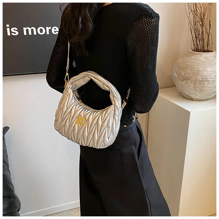 Thread Hobos Tote Bag Shoulder Crossbody Bags for Women Handbag and Purses 2024 New Ladies Messenger Bags Trendy Designer