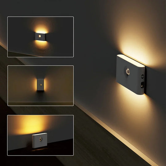 Smart Linkage Motion Sensor Night Light Rechargeable Wireless Magnetic LED Induction Lamp Wall Home Bedroom Kitchen Staircase