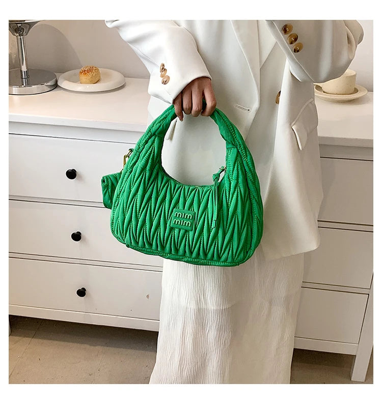 Fashion Trend Women Bags Clutch Designer Pleated Underarm Bags Soft leather Lady Shoulder Bag Summer Ladies Dinner Bags Handbags