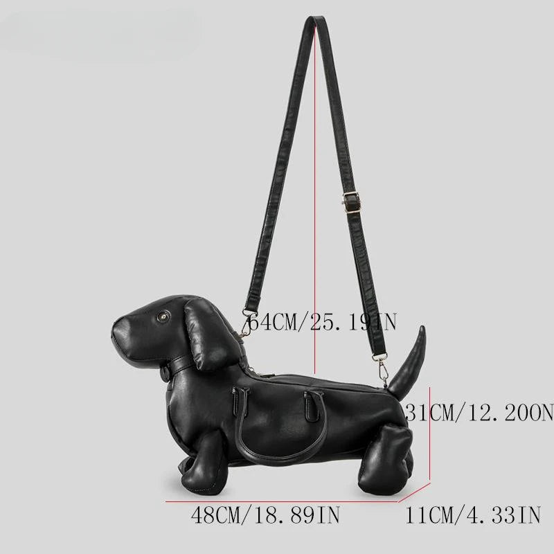 Niche Design Handmade Loyal Dog Shape Shoulder Bag PU Underarm Bag Ins Unisex Creative Retro Handbag